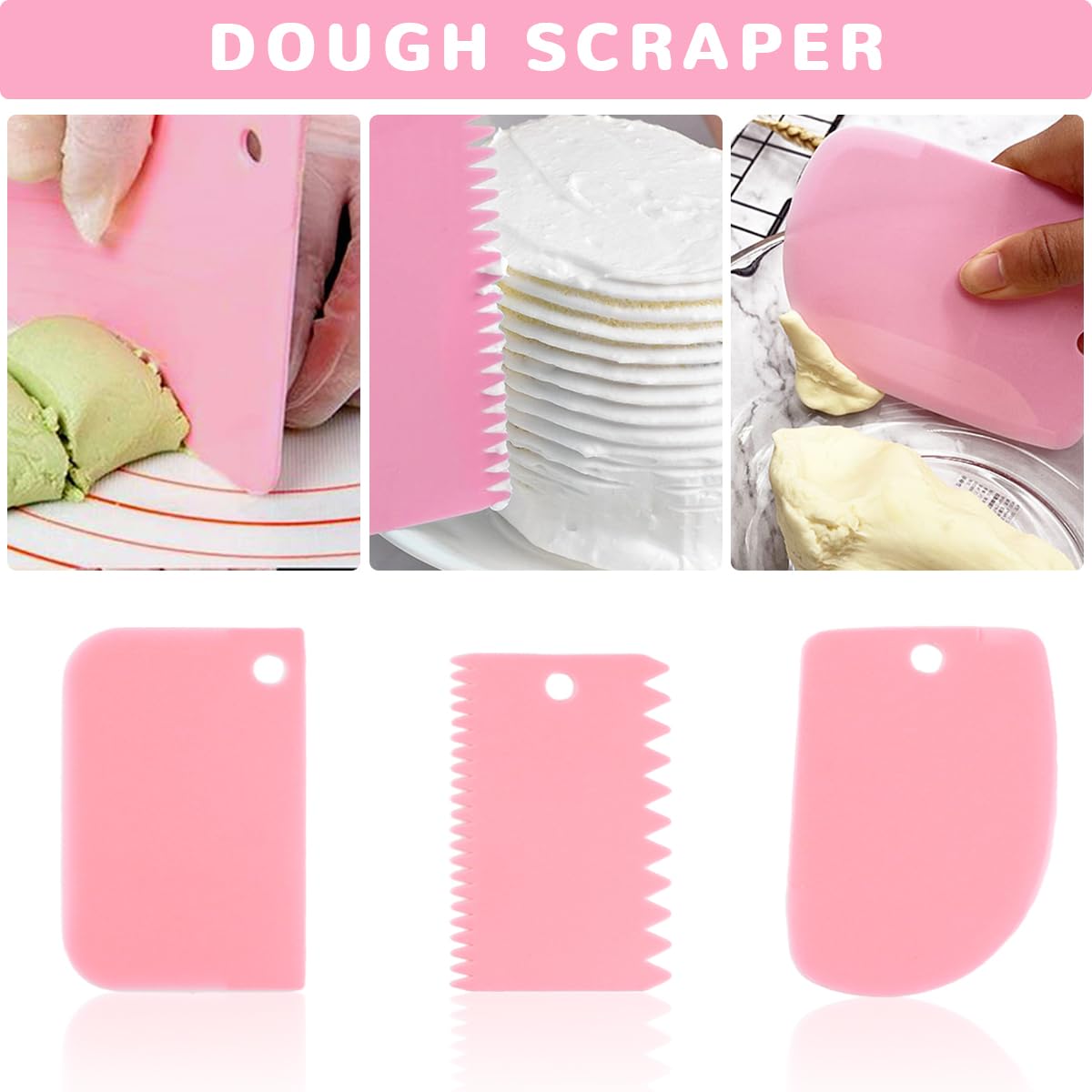 Grattoir à Pâte Plastique 8 Grattoirs à Pâte EUPSIIU - Plastique Flexible, Coupe Pâte Et Légumes, Multicolore Accessoire Boulangerie
