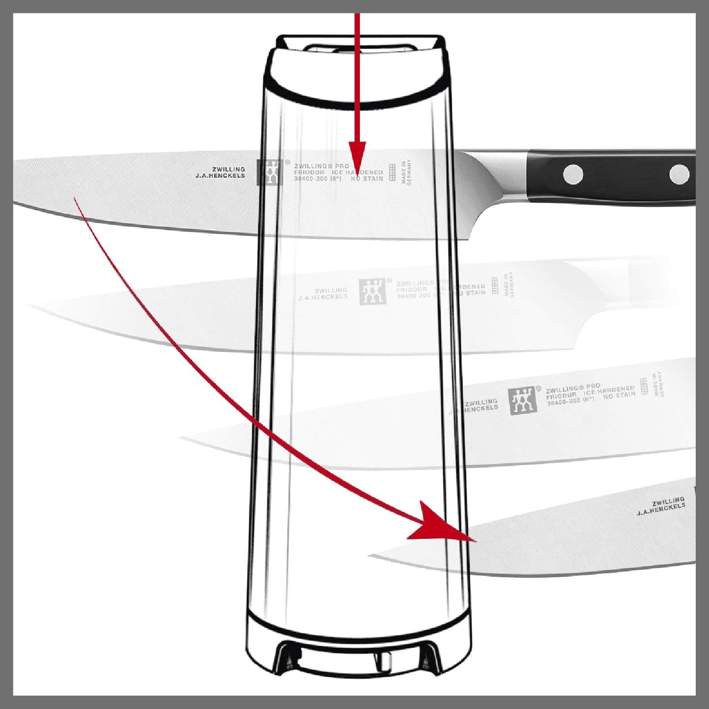 ZWILLING V-Edge afilador de cuchillos con piedras cerámicas, apto para cuchillos europeos y japoneses, negro