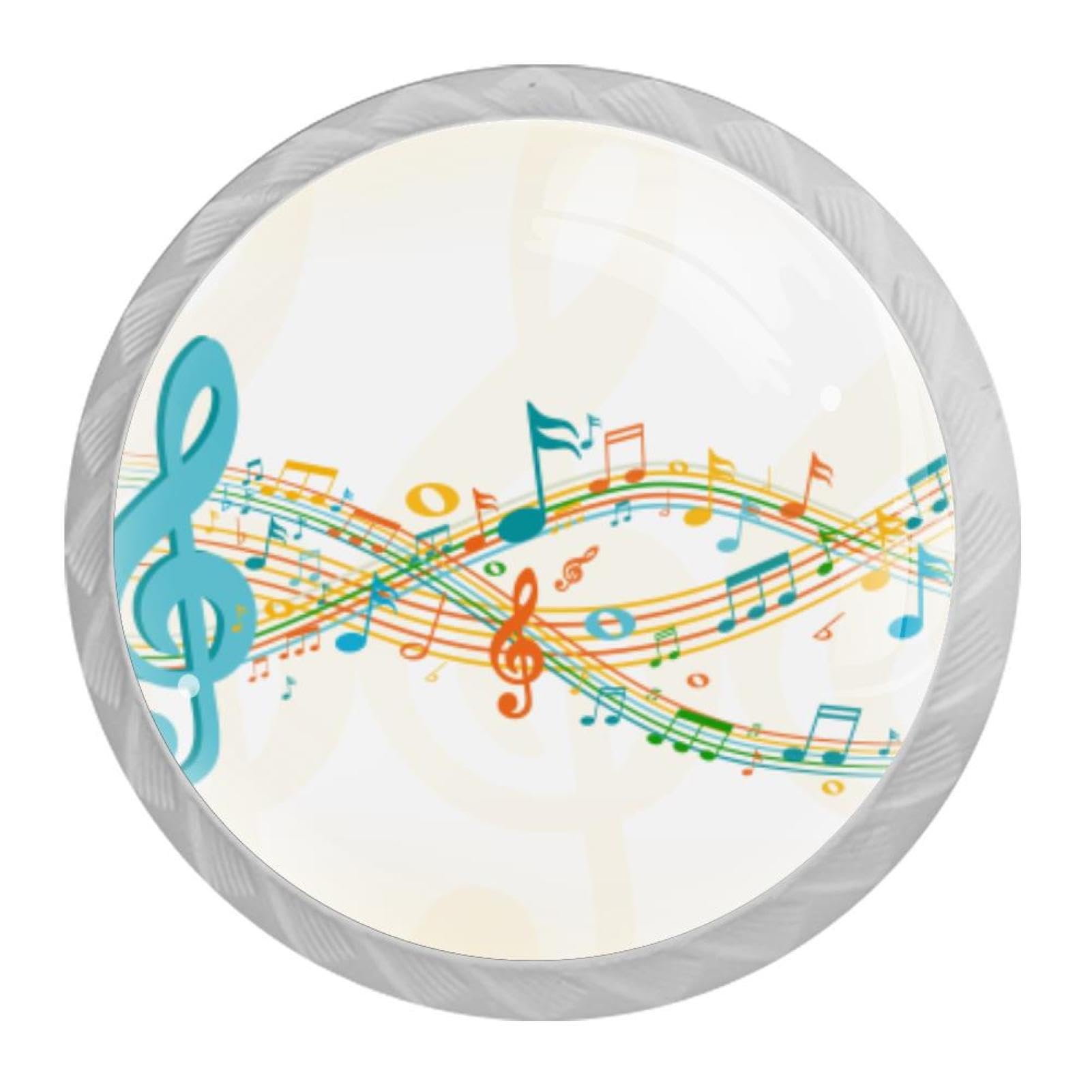 Tqmspg 4 Pieces Drawer Pulls Music Notes Door Knobs Dresser Handles for Kitchen Wardrobe Cupboard Hardware Furniture