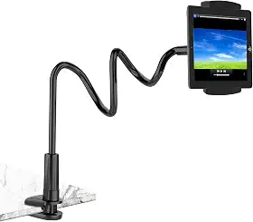 Suporte para tablet Kindle e iPad Gooseneck para cama, suporte de braço flexível para leitura na cama, acessórios de leitura compatíveis com iPad mini, iPhone/Nintendo Switch/Kindle Fire HD
