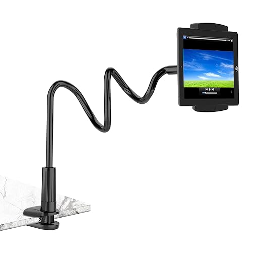 Gooseneck Kindle Tablet iPad Holder Stand for Bed, Flexible Arm Mount for Reading in Bed, Reading Accessories Compatible with iPad mini iPhone/Nintendo Switch/Kindle Fire HD