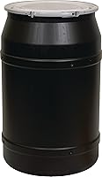 Eagle 55 Gallon Black HDPE Lab Pack Drum with Metal Lever-Lock Lid - Chemical-Resistant, USA-Made Storage Barrel (1656MBLK)