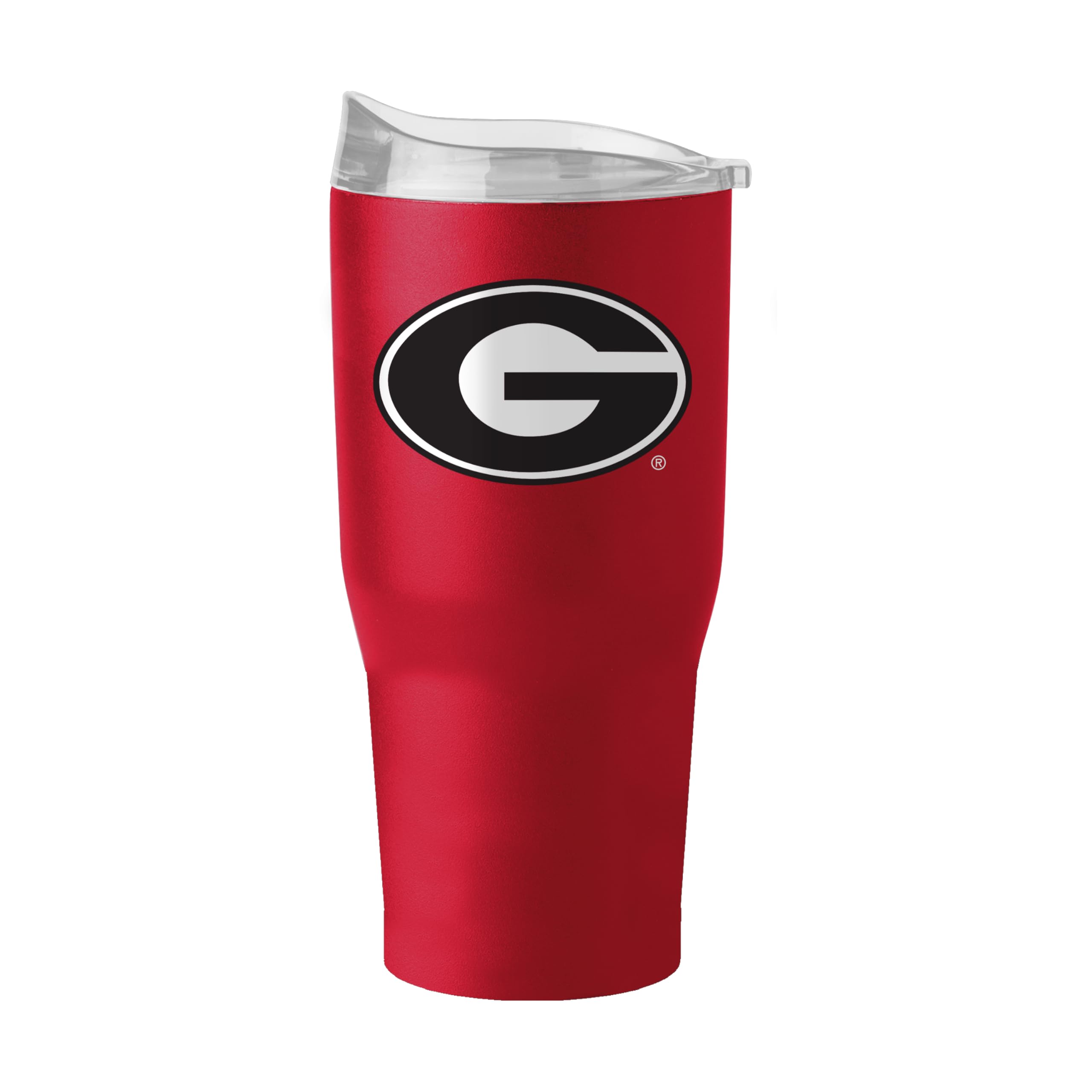 Logo Brands NCAA 30 oz Powder Coat Tumbler - Double-Wall, Vacuum-Insulated Stainless Steel With High-Lip Slider Lid–Keeps Drinks Hot Or Cold For Hours