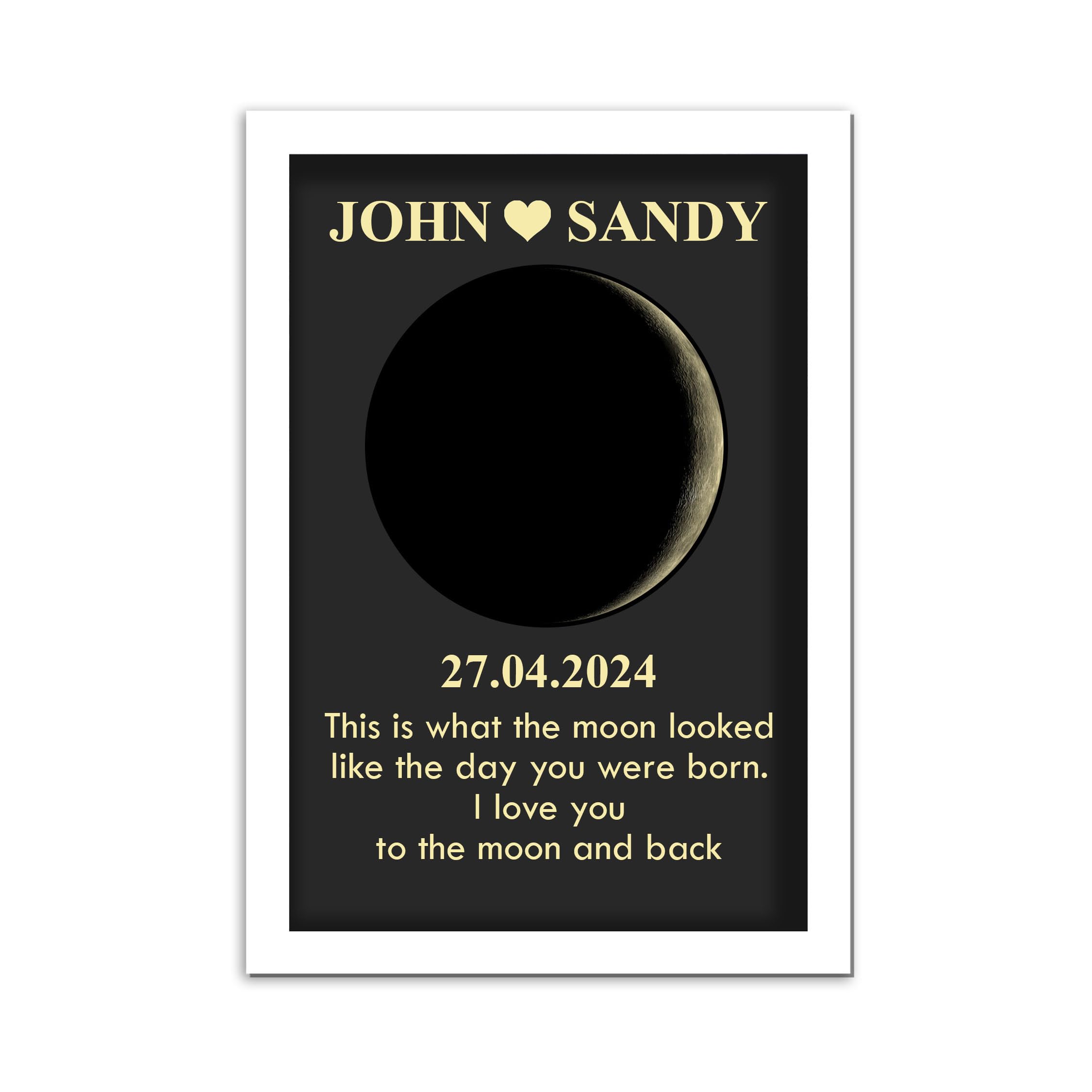 Personalized Moon Phase Wall Photo Frame Print Art Frame Custom Birthday Moon Phases Photo Frame Night We Met for Valentines Day, Black Wood (8 x 12, White) (B0CWNT3BZ5) Amazon Price History, Amazon Price Tracker