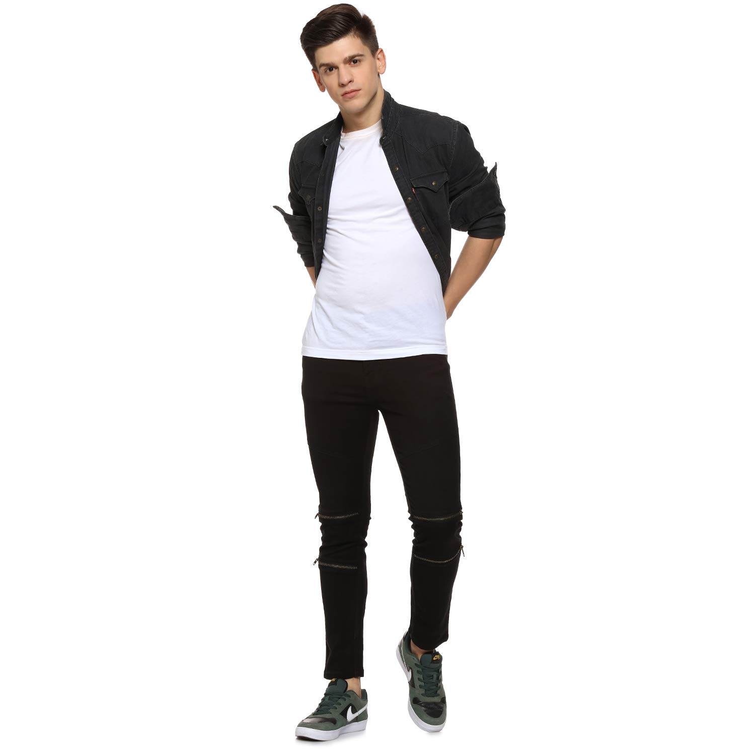 CAHOOT Maglietta sportiva Dri-Fit con stampa grafica bianca da uomo, vestibilità regolare per uso casual, maglietta strutturata realizzata con vestibilità comoda e alte prestazioni per l'uso