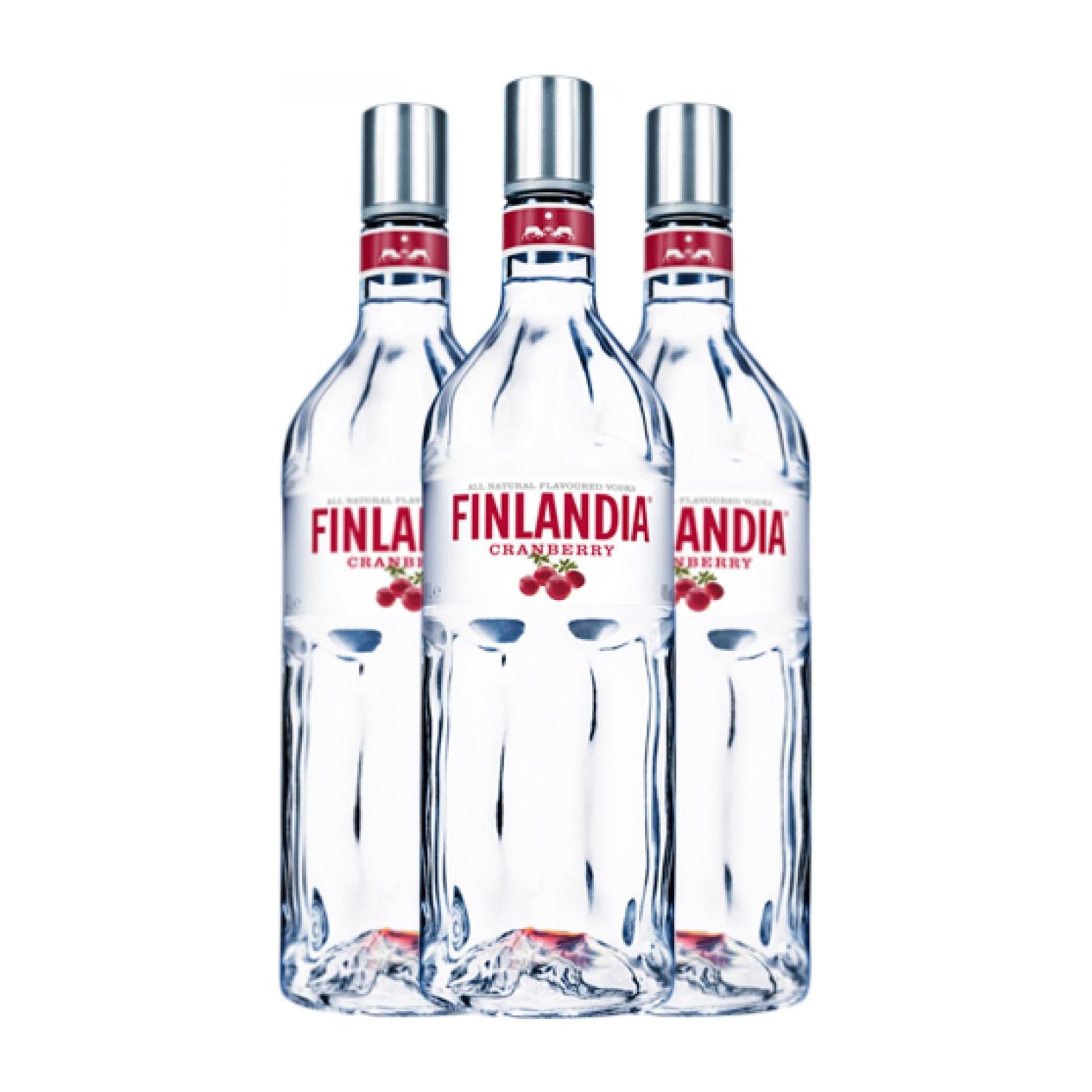 Vodka Finlandia Cranberry Botella Misil 1 L (Caja de 3 Botella Misil de 1 L)