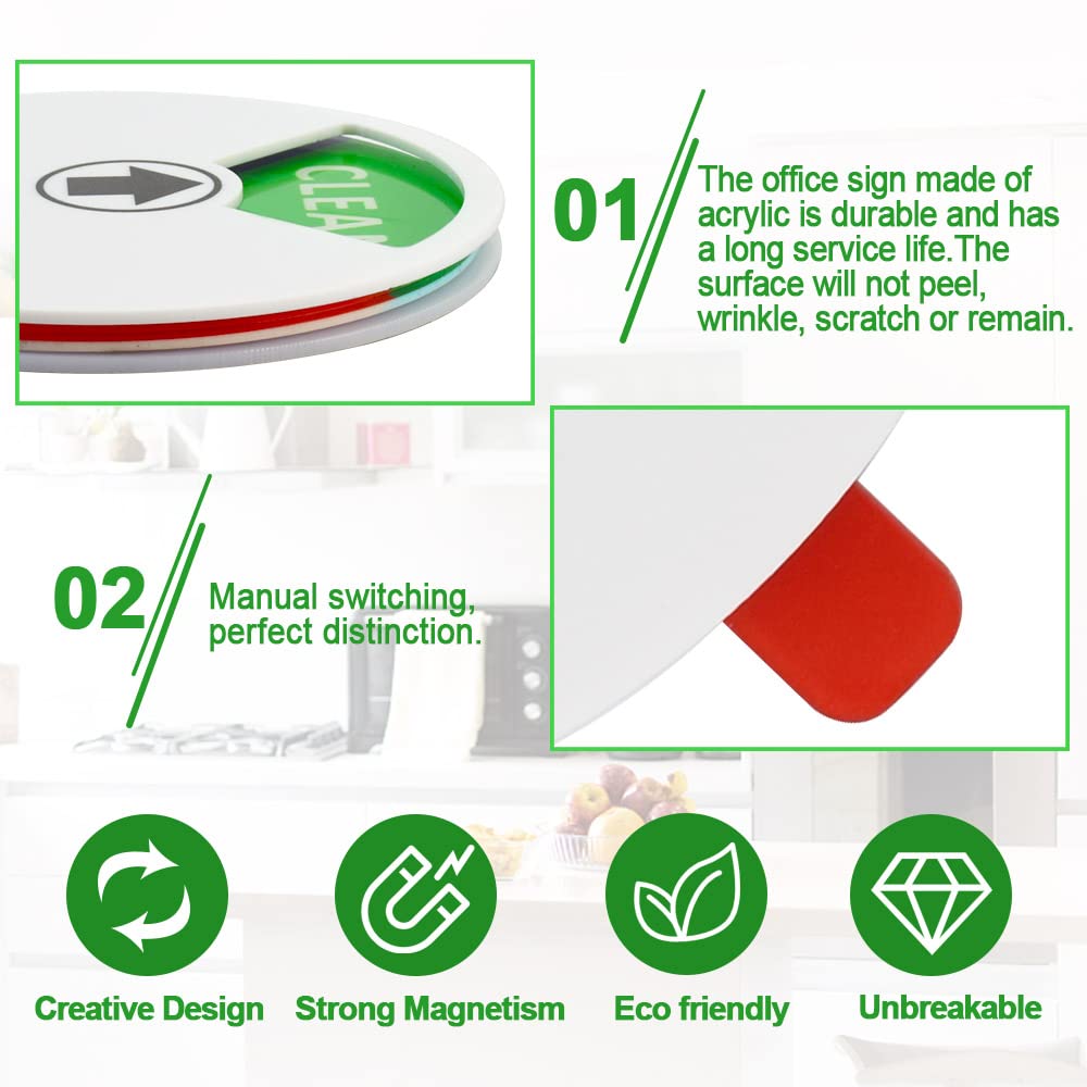 Aimant Indicateur Lave-Vaisselle 10cm - Marqueur Clean/Dirty/Running/Empty Pour Cuisine