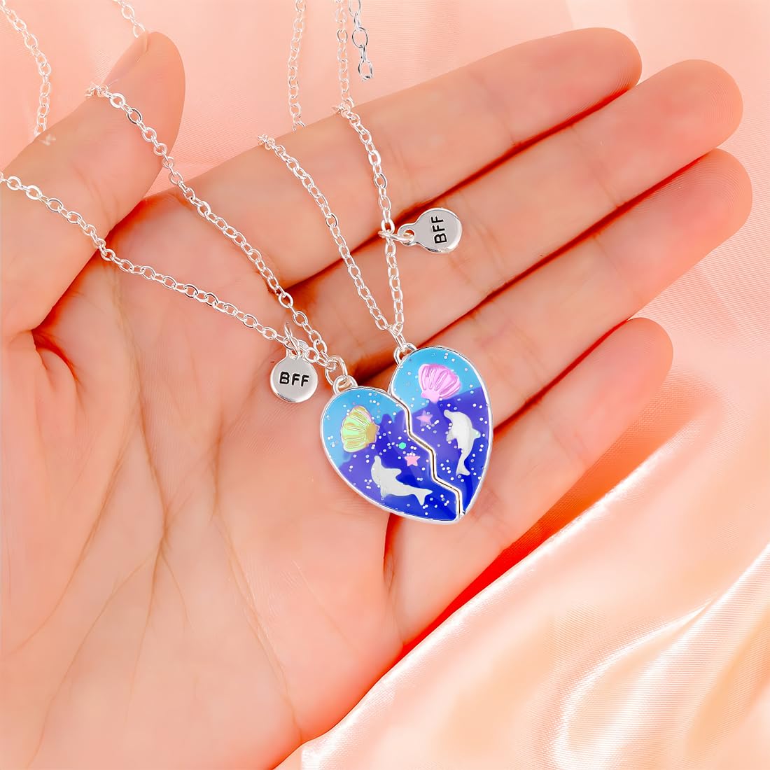 2 Pezzi, Collana Dell Amicizia per 2 Ragazze, Bff Collane a Catena con Ciondolo Coniglio, Best Friends Forever Collane Magnete, Regali di Gioielli di San Valentino per Bambini Ragazze Amici Sorelle