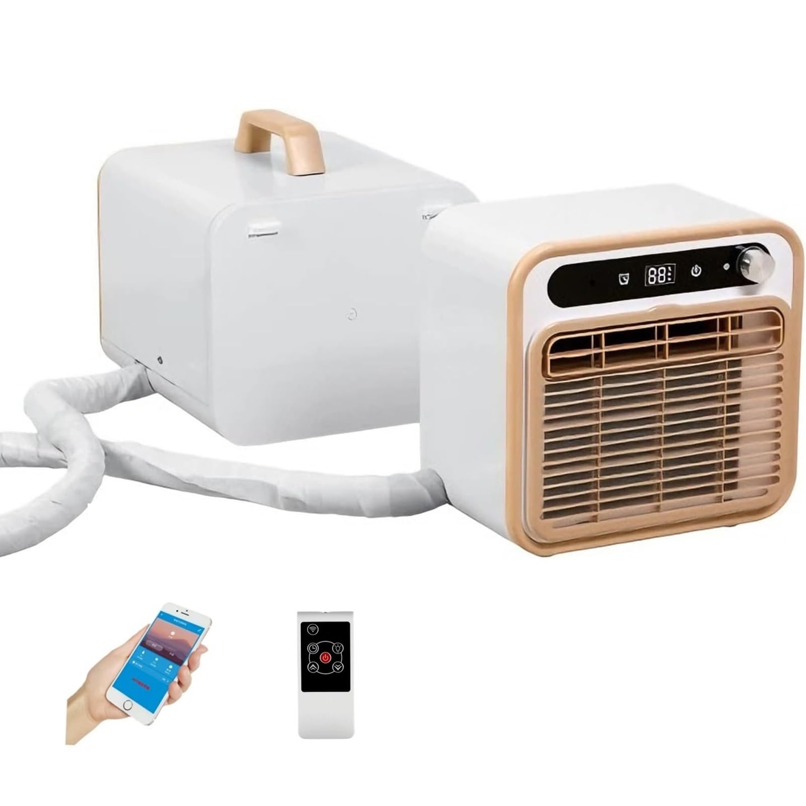 5000 BTU Split Portable Air Conditioner, Quiet Camping AC Unit With WiFi & Remote Control, 12H Timer, 130m³/h Airflow, 1.5-meter Connecting Pipe