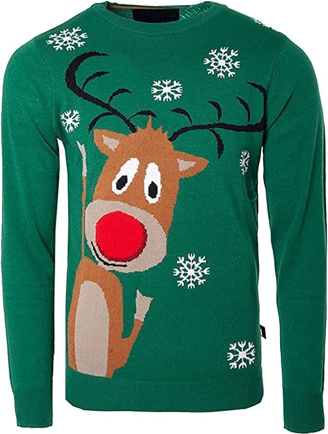 Lady SelenaWomen's Happy Reindeer Christmas Jumper
