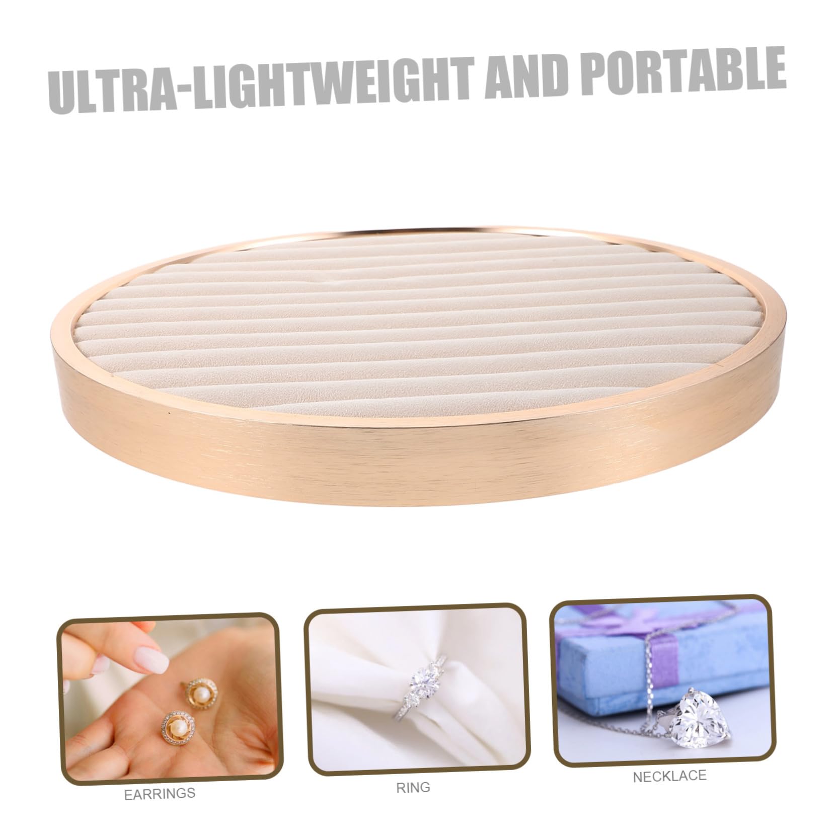 Bandeja Organizadora De Anillos Bandeja Organizadora De Anillos Pequeña Para Joyería Beige