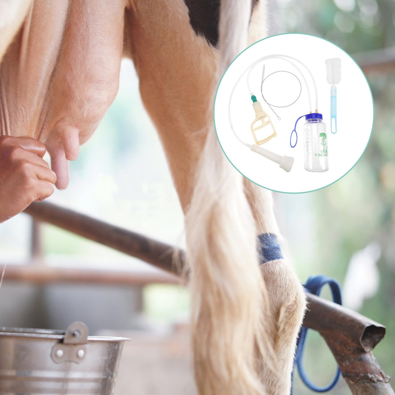 Mipcase Machine À Traire Manuelle Pour Vaches Et Moutons Kit Portable De Traite Avec Bouteille Transparente Facile À Transporter Et À Nettoyer Pour Fermes Laitières Et Élevage