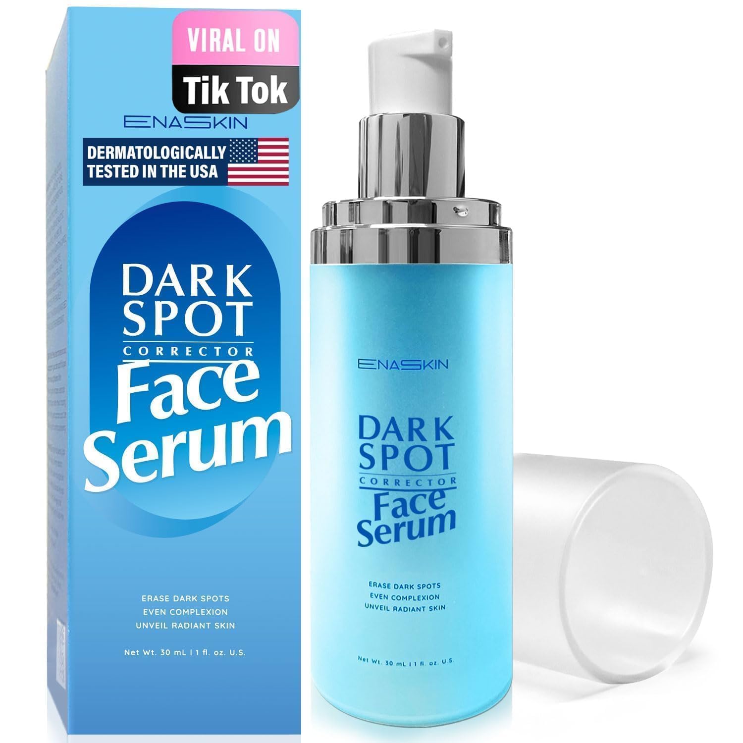 EnaSkin Dark Spot Remover for Face: Hyperpigmentation Body Treatment for Freckles Melasma Age Spot Sun Spot - Dark Spots Corrector Serum for Women and Men (1.0 Fl Oz) 1 Fl Oz (Pack of 1)