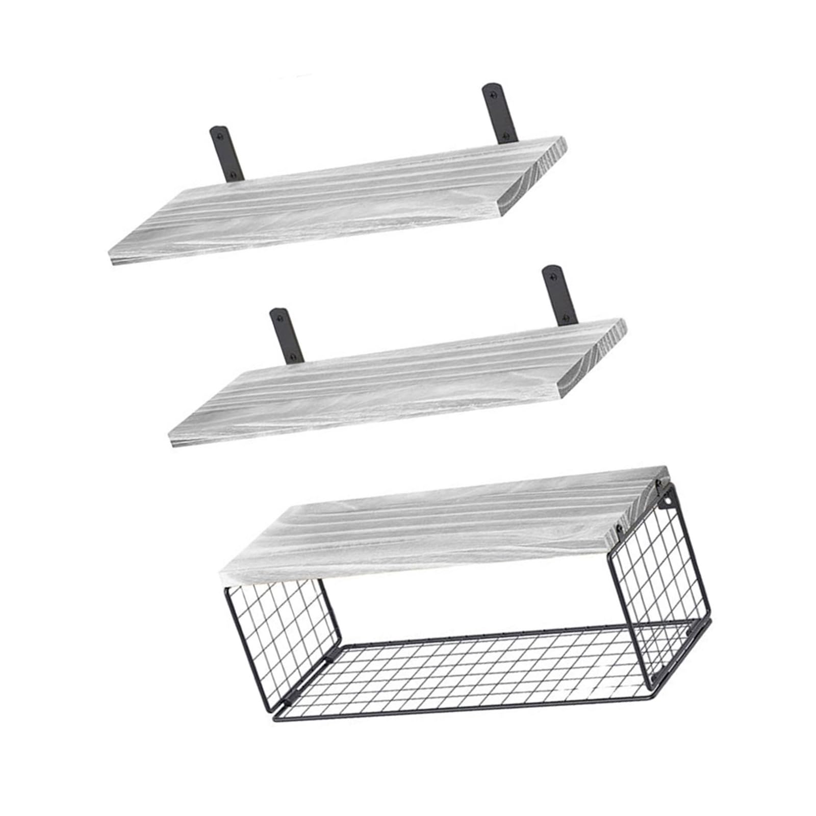 Tsophreniq Bathroom Wall Mounted Shelves Set of 3 Sturdy Wood Floating Shelves Accessory for Toiletries and Decoration Versatile Shelving Unit