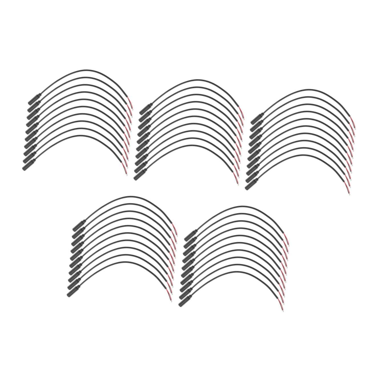 Operitacx 50 Pièces Câble Audio Mono à Fil Lot de Connecteurs Femelles pour Réparation de Casque Écouteurs et Haut Parleurs Noir