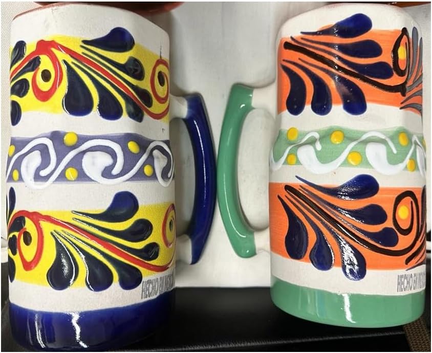 2 tazas de cerveza hechas en México Super gran capacidad mexicana Jarro de Cerveza Barro Clay Super Jarro 1 litro Litro Tarro Cervecero Grandote