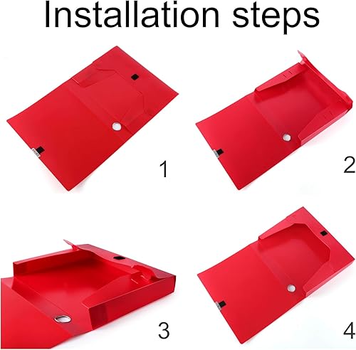 Miniatura 7 de HUA JIE Cajas de almacenamiento A4 de plástico con tapa, organizador de carpetas de archivos, caja de archivos para oficina, papel tamaño carta,