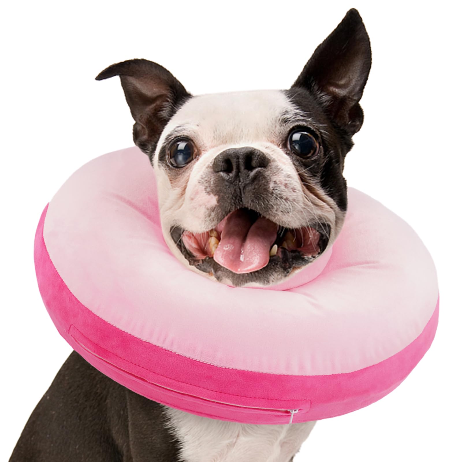 Kuoser Dog Inflatable Recovery Collar Protective Cone Anti Lick, Pink L