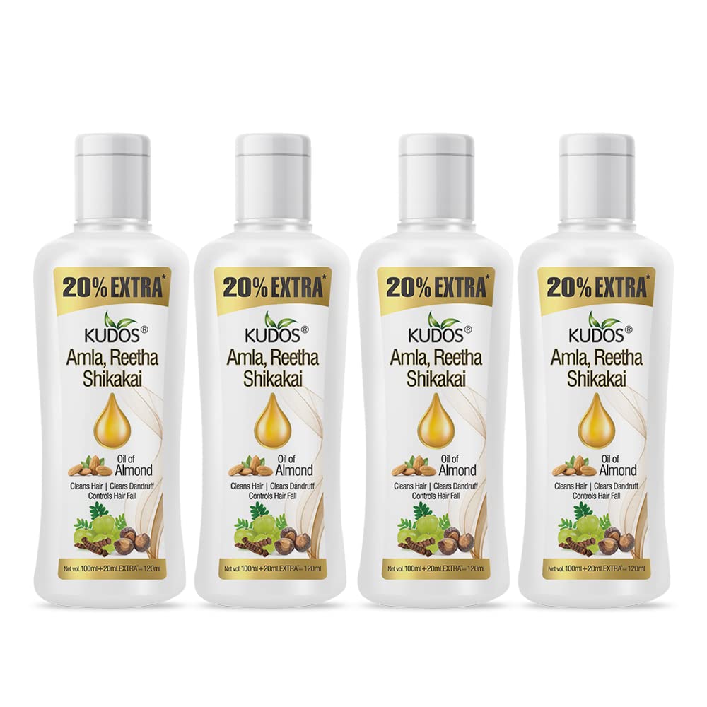 Kudos Amla, Reetha, Shikakai Shampoo (100ml X 4)