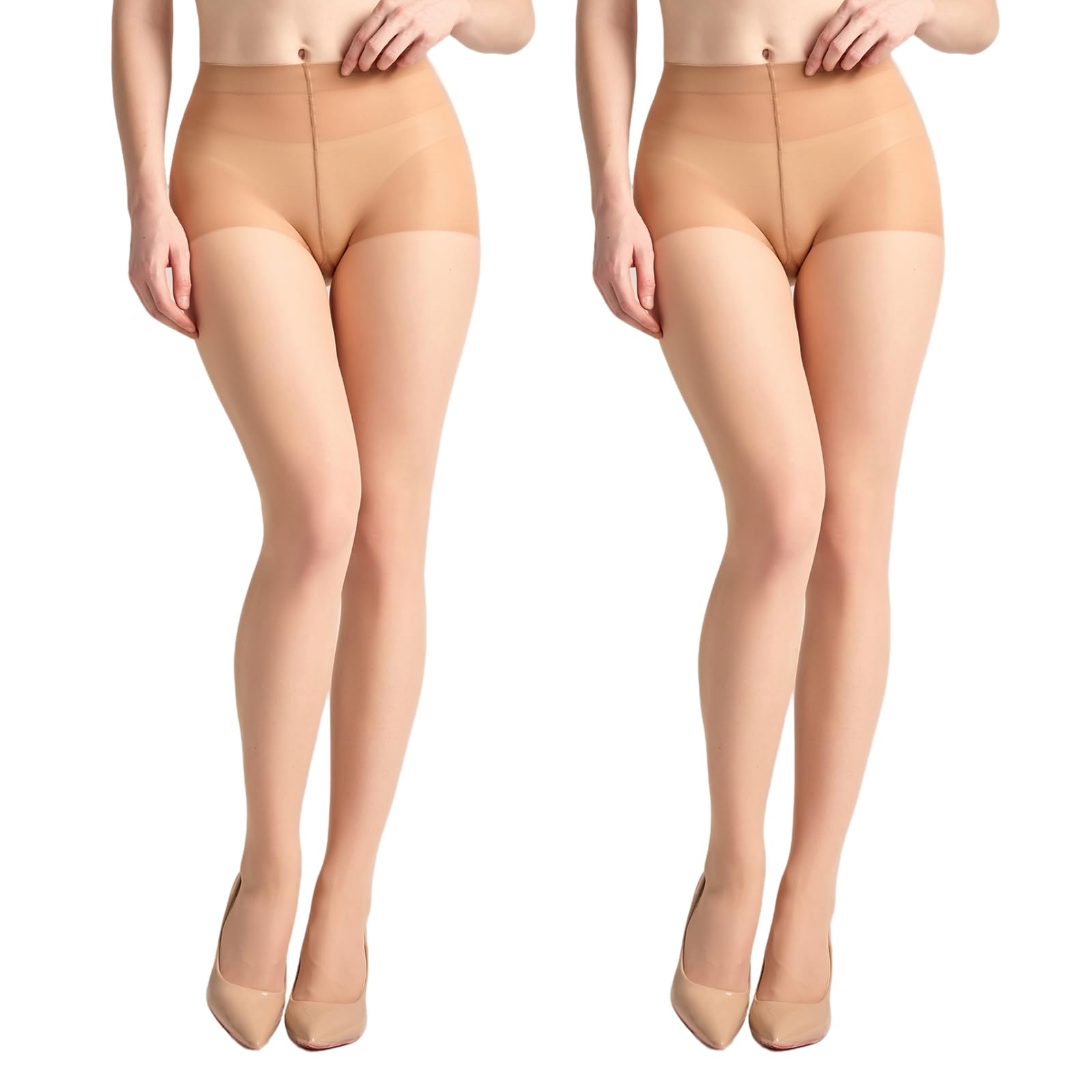 Yilanmy 2 Pairs Sheer Tights for Women with Run Resistant