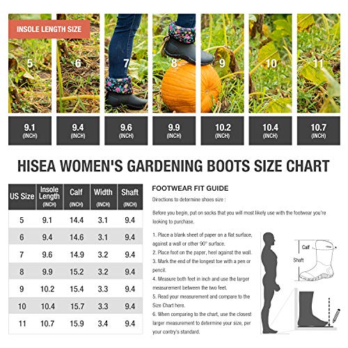 Hisea Women's Rubber Garden Boots Waterproof Insulated Yard Gardening Shoes Mid Height For Mud Working Outdoor #TOP2