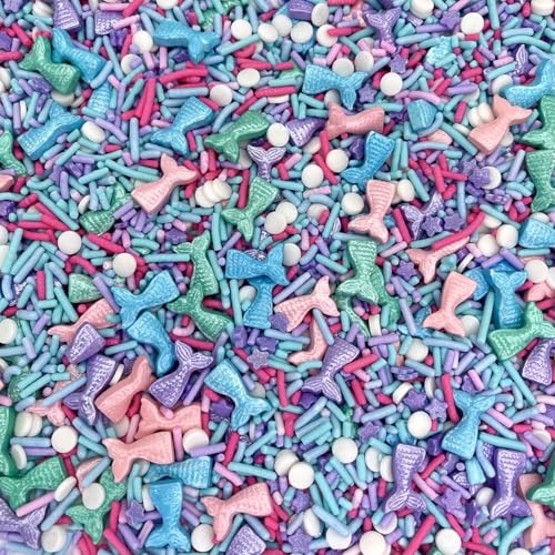 Image of Sprinkles | Mermaid Sprinkles | 4 oz | Cupcake Sprinkles | Cake Sprinkles | Purple and Teal Sprinkles | Manvscakes