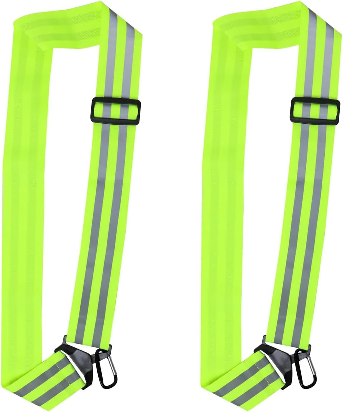 2 Pcs Reflective Running Gear, Adjustable Reflective Sash with Clip, High Visibility Safety Sash at Night, High Vis Running Gear Belt, for Biking, Cycling, Jogging, Walking, Dog Walking