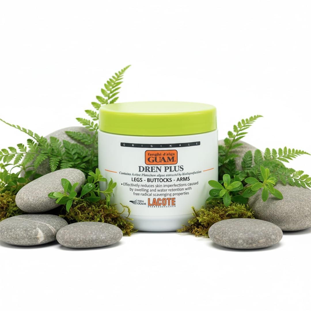 Guam Anti-Cellulite Dren Plus Crème Drainante de Boue aux Algues Marines - Lutte Contre les Imperfections Cutanées - Réduit les Amas Graisseux - Fermeté et Élasticité de la Peau - 500g