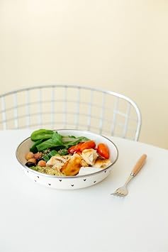 Black Cupid Emaye Bowl Taba  - Bowl Kase - Salata Kasesi - Sunum Kasesi
