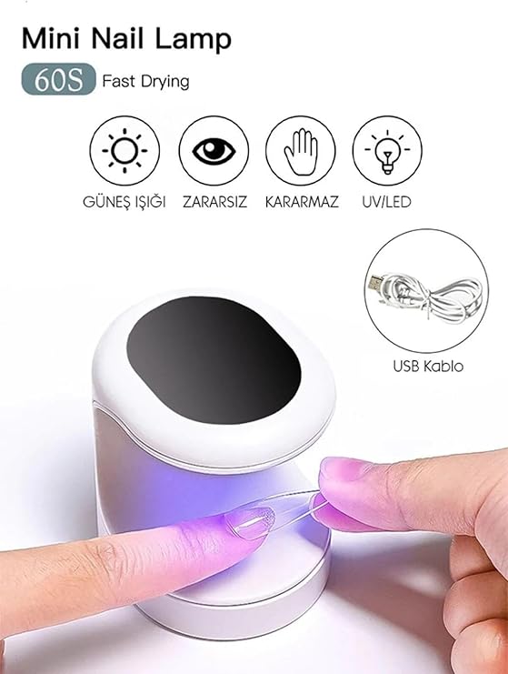 Fontenay Mini Uv Led Işık Uv Led Lamba Tırnak Kurutucu Oje Tırnak Kurutma Makinesi Beyaz