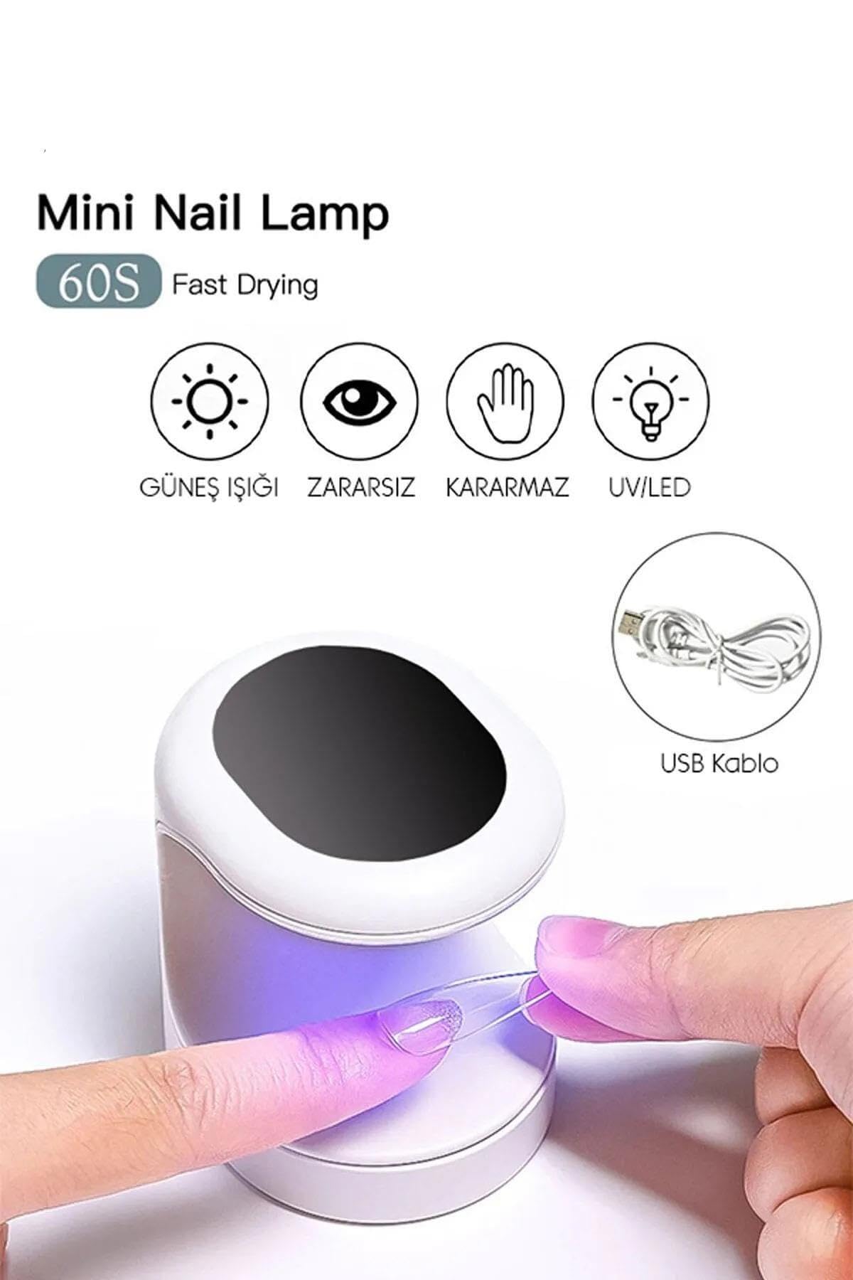 Fontenay Mini Uv Led Işık Uv Led Lamba Tırnak Kurutucu Oje Tırnak Kurutma Makinesi Beyaz