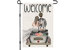 Enticing Vertical Double Sided Wedding Garden Flag for Memorable Anniversaries