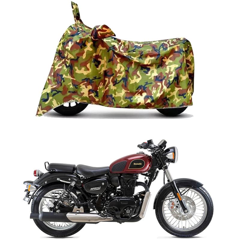 Image of Waterproof 100% PVC Coated Bike Scooty Two Wheeler Body Cover Compatible for Benelli Imperiale-400 /UV-Rays /Heat Protection /Birds Dropping /Scratchproof /Dust Proof [6X6 Jungle Print]