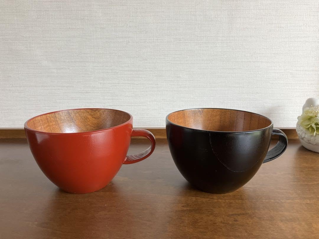Amazon.co.jp: 木曽塗 木曽漆器 スープカップ ボウル お椀 鉢 2