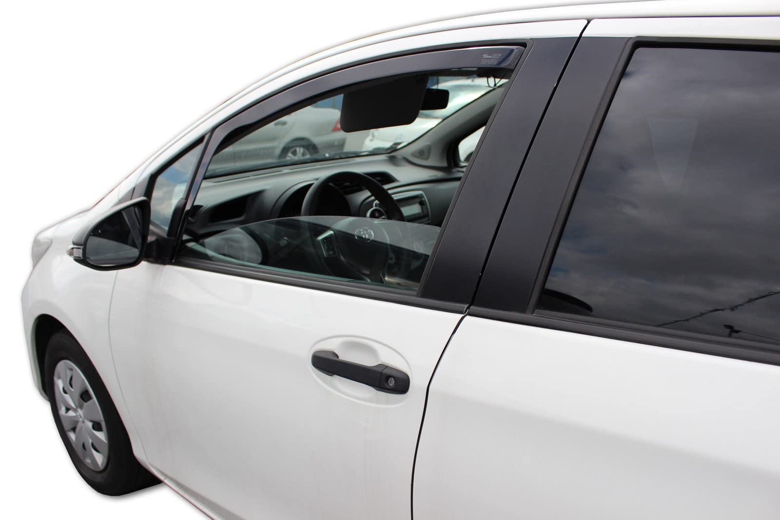 J&J AUTOMOTIVE Deflettori d'Aria per Toyota Yaris 5-Porte Berlina 2011-2019, Set da 2 Pezzi, Nero Fumé Oscurato Heko