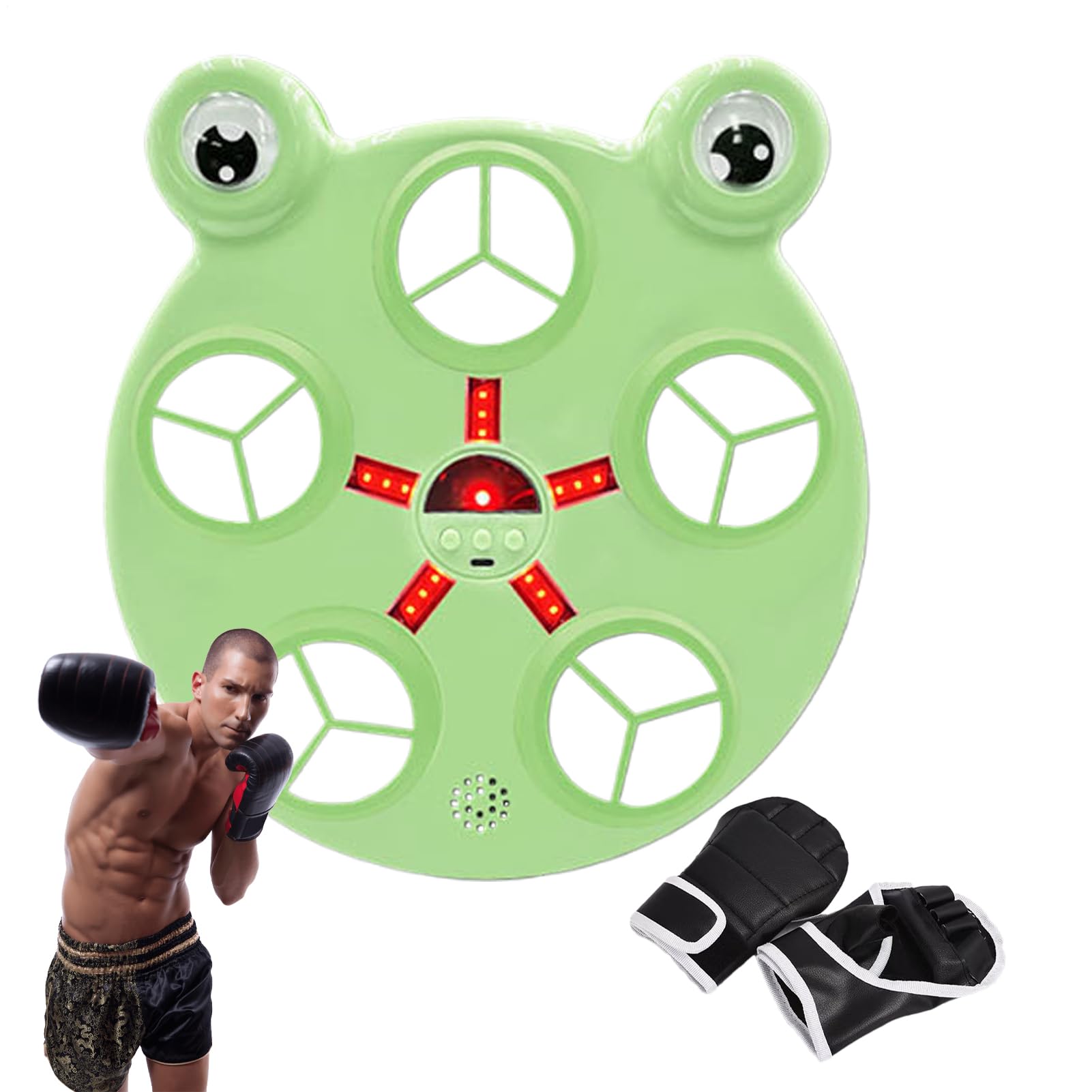 Macchina da boxe musicale intelligente – Fissaggio a parete, allenatore di battito musicale, dispositivo di allenamento a velocità regolabile con luce, attrezzatura per esercizi | Adulti Sport