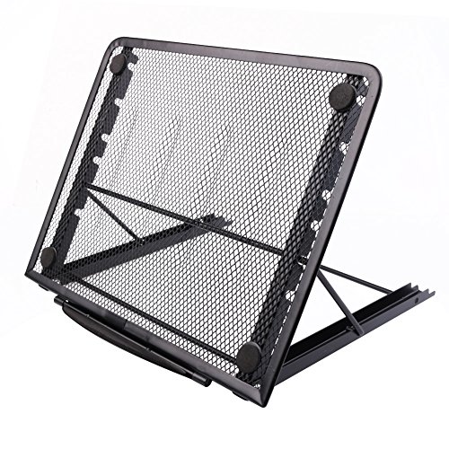 Preisvergleich Produktbild Laptopständer, belüftet, verstellbar, Metall Ineinander Notebook Standplatz, 24x19CM / 9.45x7.48Inch (schwarz)