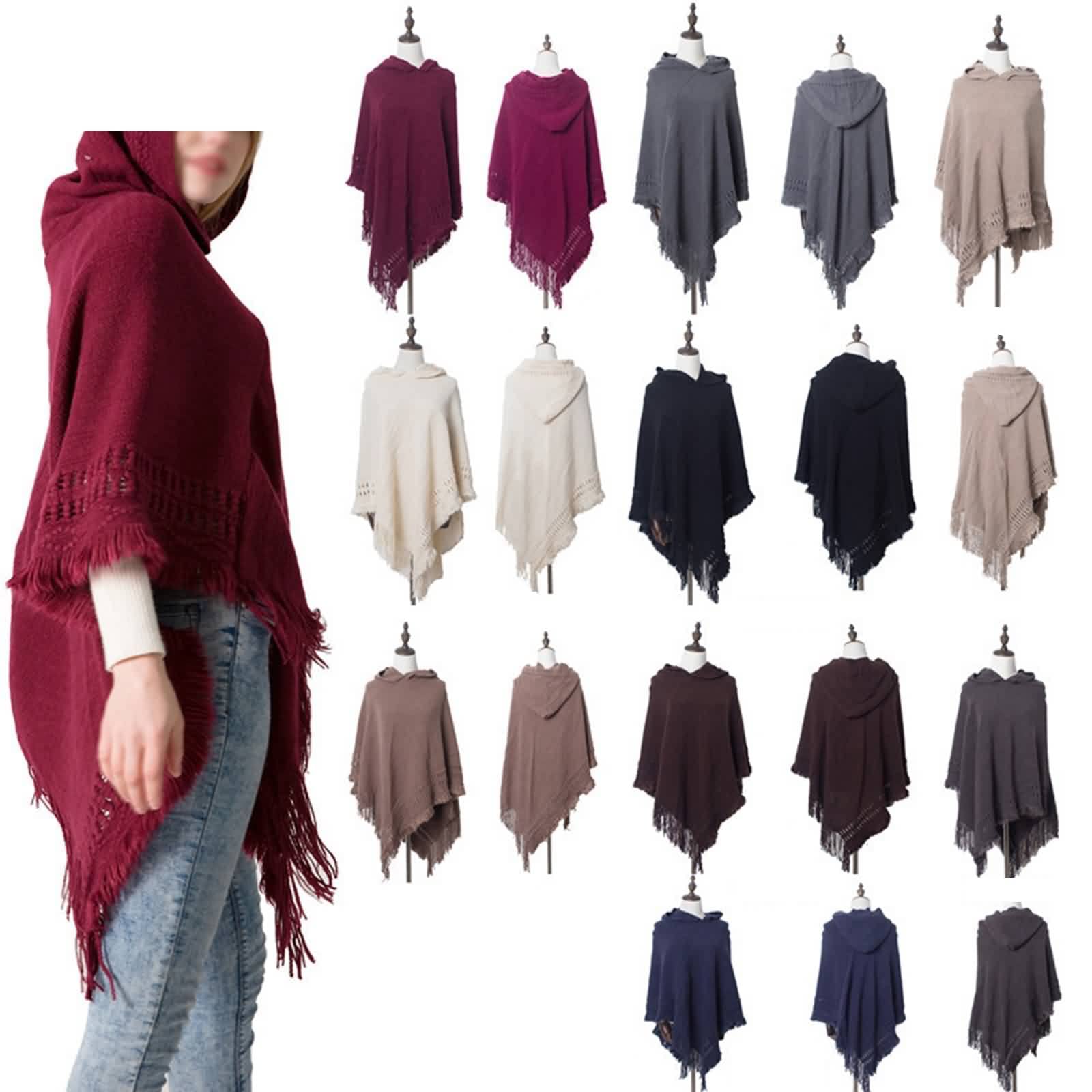 Bufanda de invierno para mujer, sensación de cachemira, bufanda de invierno suave, acrílico con capucha, accesorios de ropa cálida, regalo, Estilo 4