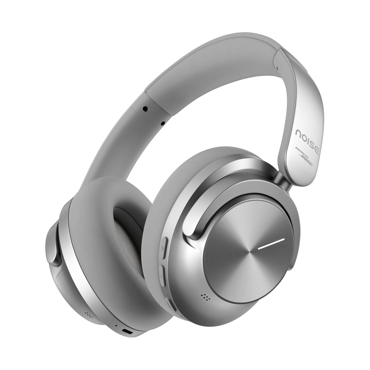 Noise Master Buds Max, Sound by Bose Wireless Over-Ear Headphones, Adaptive ANC, LHDC 5.0, Immersive Spatial Audio,Upto 60H Playtime, Fast Pairing, Wear Detection(Silver)