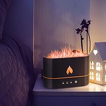 Healeved Difusor de Óleo Essencial,Difusor De Aromas Chama Umidificador de Lareira Difusores de Fogo para Óleos Essenciais Difusor de Aroma de Chama Proteção de Desligamento Automático Água Difusor de Aroma para Casa