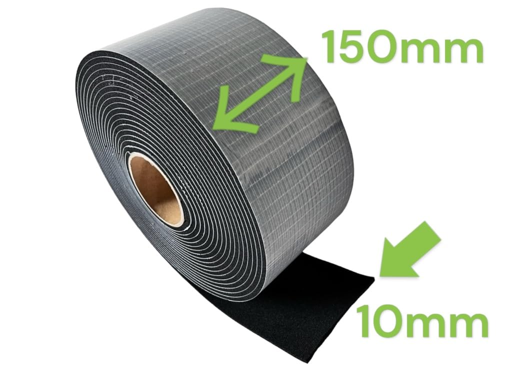 Moosgummi mit Klebeschicht 10mm dick 4-20cm breit von 1 bis 10m Länge EPDM Bodenbelag Zellkautschuk Gummidichtung (BxD 15cmx10mm, 9m)
