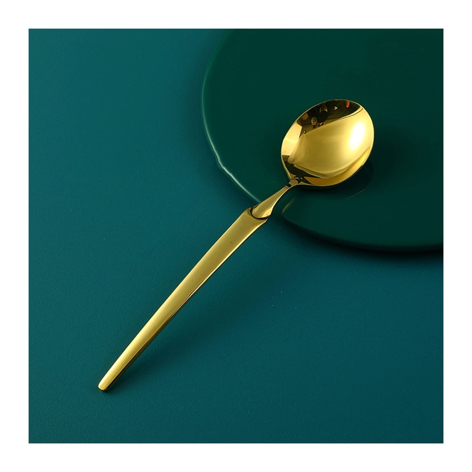 Lepel Soeplepels Messing lepel huishouden lepel handgemaakte koffielepel lange handgreep verdikt zuiver koper vaste tafelgoed dessert lepel Gebruik Voor Thuis, Restaurant (Color : D