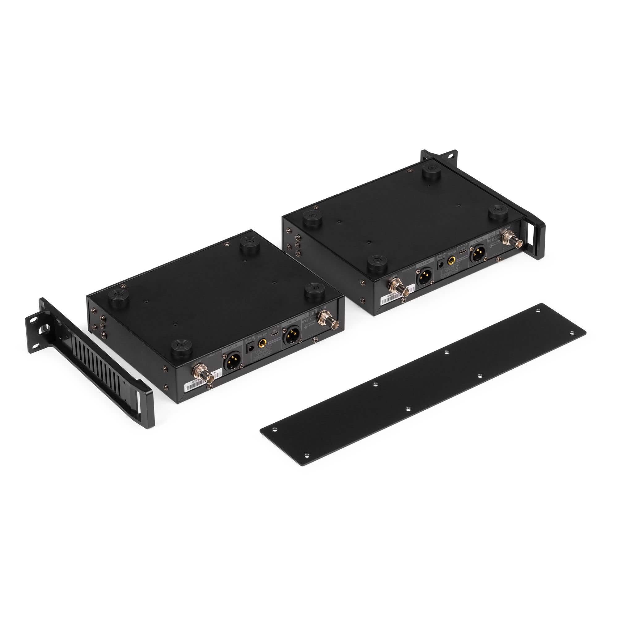 Power Dynamics PD522B - Sistema microfonía UHF Profesional con 2 petacas, Diadema y Solapa, 100 Canales, Receptor con Salida XLR, baterías Recargables, Montaje en Rack, sin Licencia