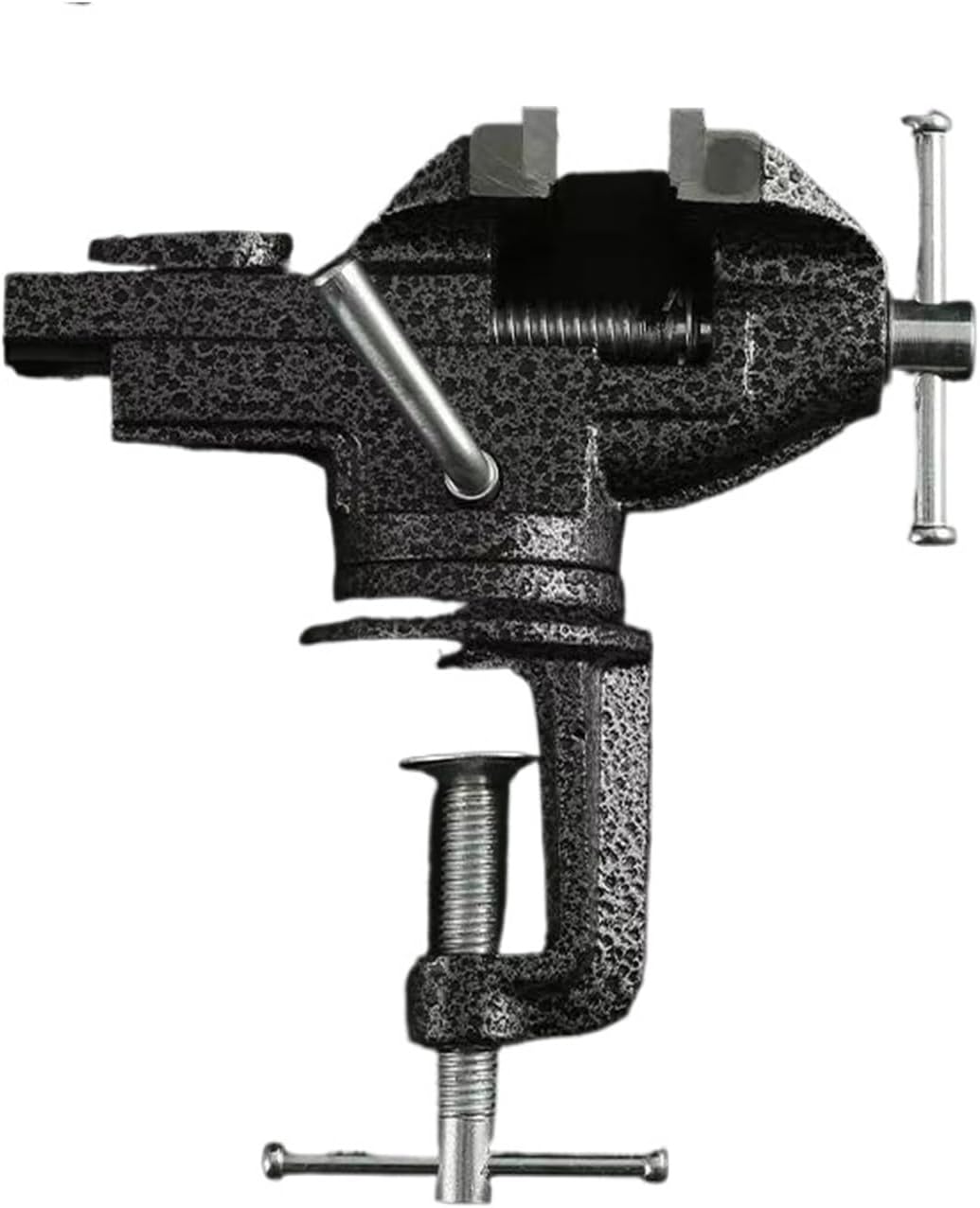 Universal Table Vise Multi-functional Portable 360° Swivel Base Clamp On Vice/Table Vise For Woodworking Cutting Conduit Dril(Black)