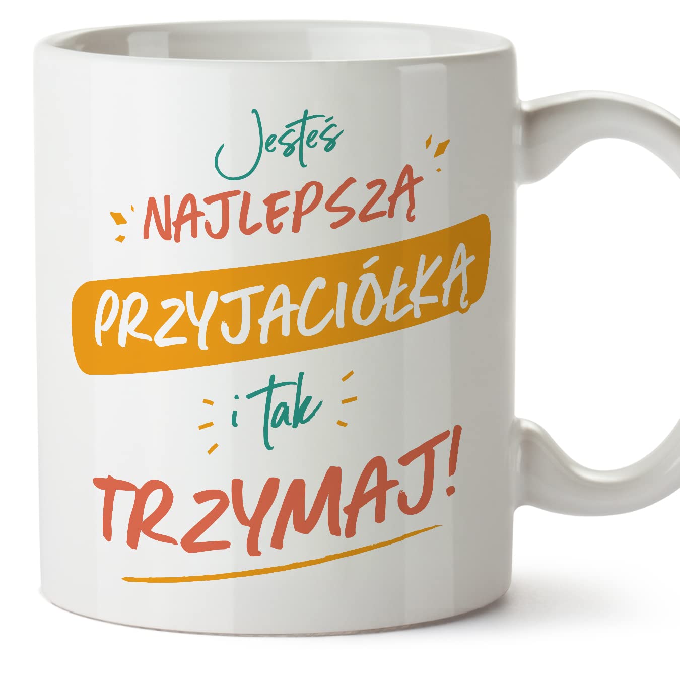 MUGFFINS Friend Mug - in Polish - Jesteś najlepszy tak trzymaj - Funny Gift - Ceramic 11oz Mug