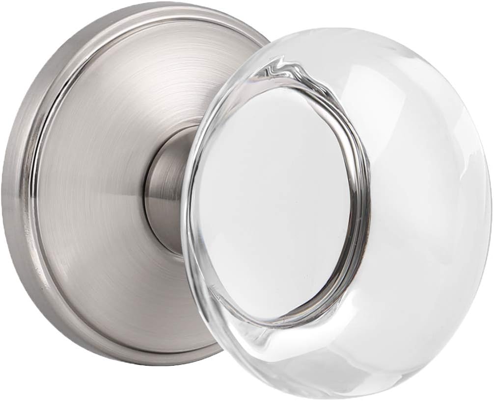 Probrico Clear Glass Half Dummy Door Knob Light Crystal NonTurning