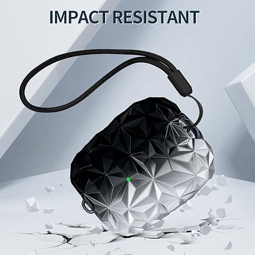 Miniatura 4 de CAGOS Funda protectora para Airpods Pro 2, bonita funda protectora con forma de diamante de lujo para Airpods Pro de 2 generación 2022 con cordón y