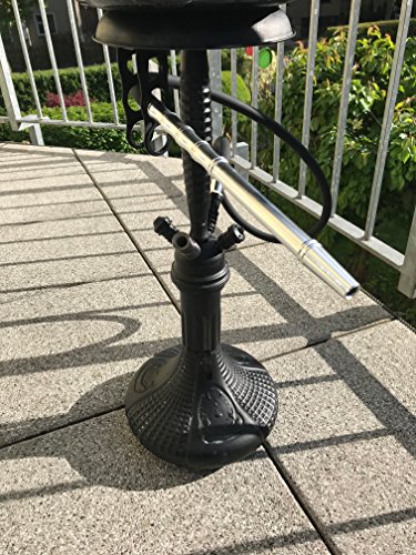 PRESTiQ 1,80m Langer hochwertiger Soft Touch Shisha Schlauch mit Mundstück + Adapter im Set und Feder | schwarz… – Bild 6