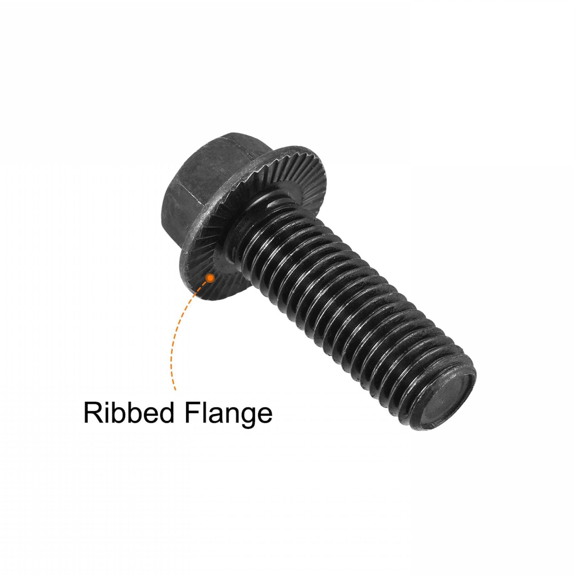 TA-VIGOR M14-2.0 x 40mm Hex Head Serrated Flange Bolts, 10.9 Grade Carbon Steel Flanged Hex Bolts - Image 4