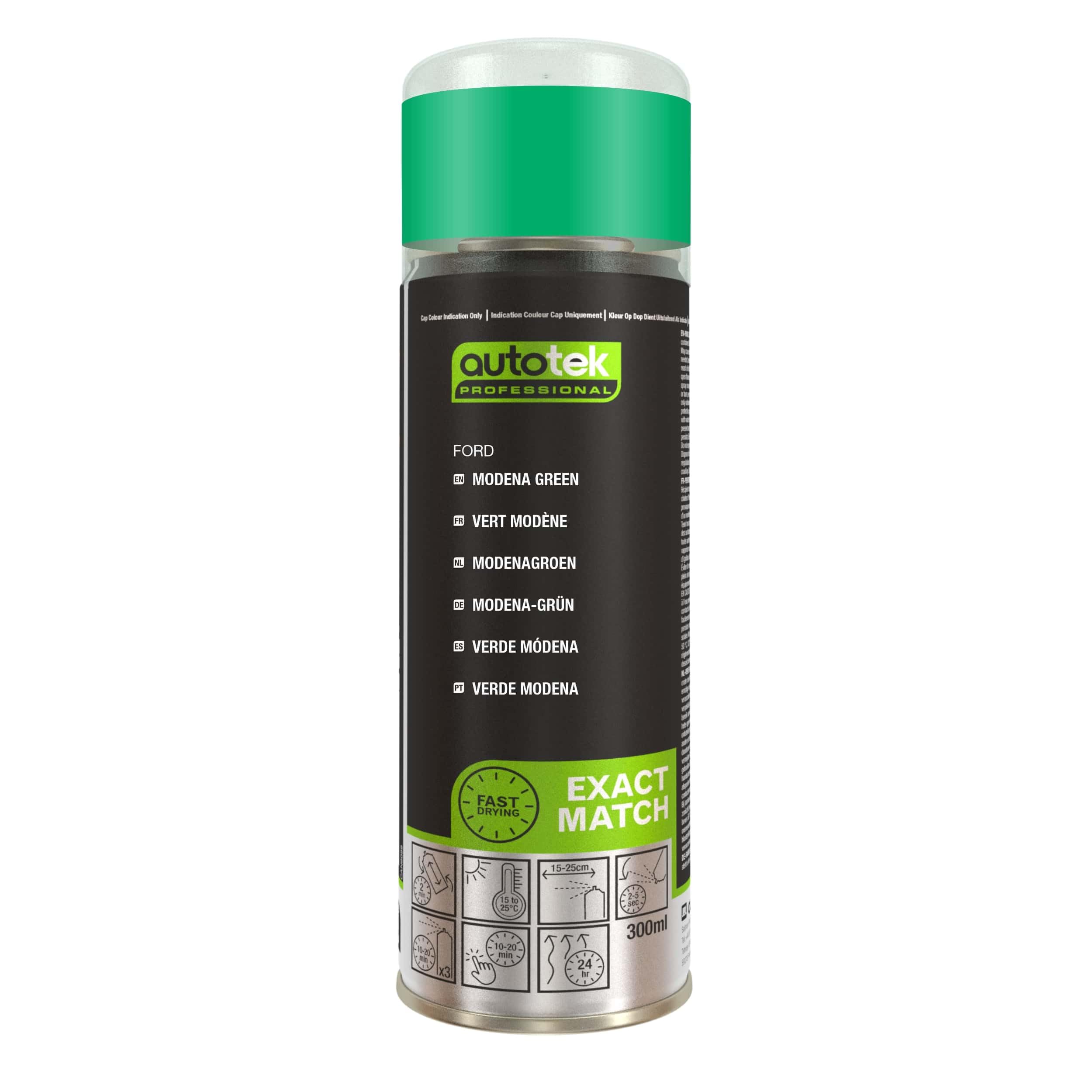 Autotek Professional Exact Match Car Spray Paint, Ford Modena Green Aerosol Spray 300 ml